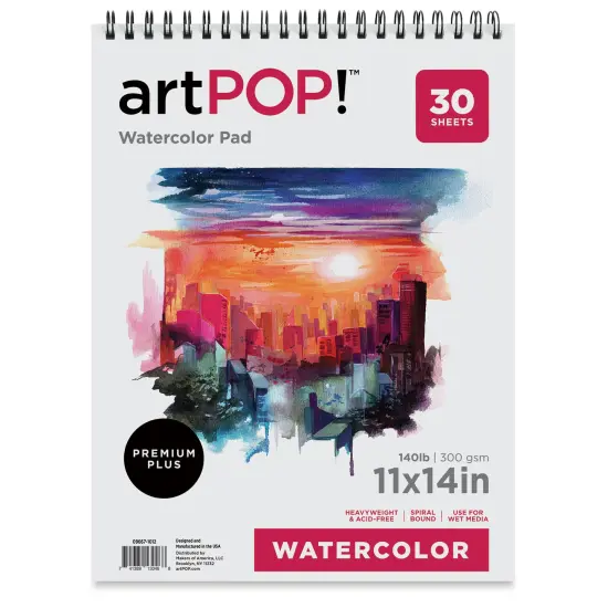 artPOP! Watercolor Pad, 11" x 14", 30 Sheets, Spiral Bound, Acid-Free Paper, 140lb (300gsm), Perfect for Most Wet & Dry Media, Ideal for Beginners, Students, Artists {3}