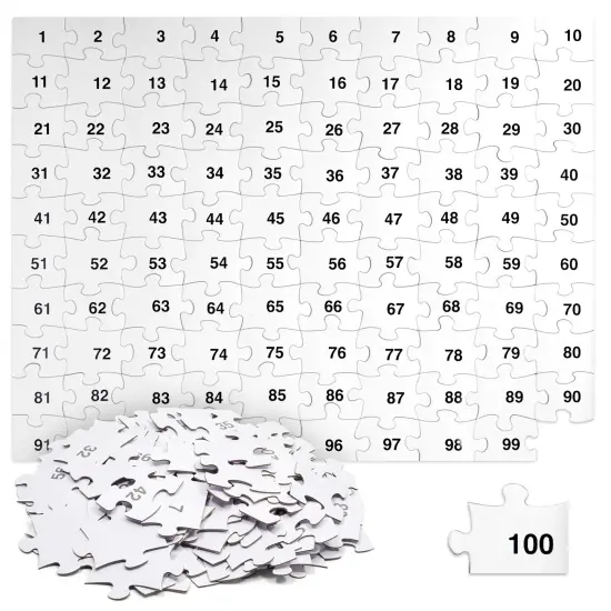100 Pieces Blank Puzzles to Draw On, 27x36 inches Large Make Your Own Jigsaw Puzzle for DIY Wedding Guest Book, Kids Crafts White {1}