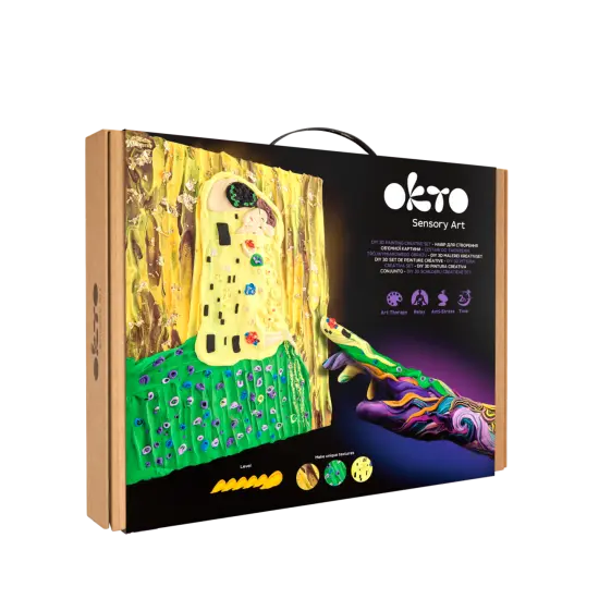 OKTO Sensory Art 3D Painting “The Kiss” – 11.8” x 15.7” Canvas Kit {1}