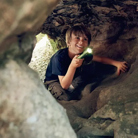 HABA Terra Kids Flashlight with Carabiner Clip, Kids Outdoor Toys, 4 Way Light Ideal for Kids Camping Essentials, Ages 6 and Up Multicolor {5}