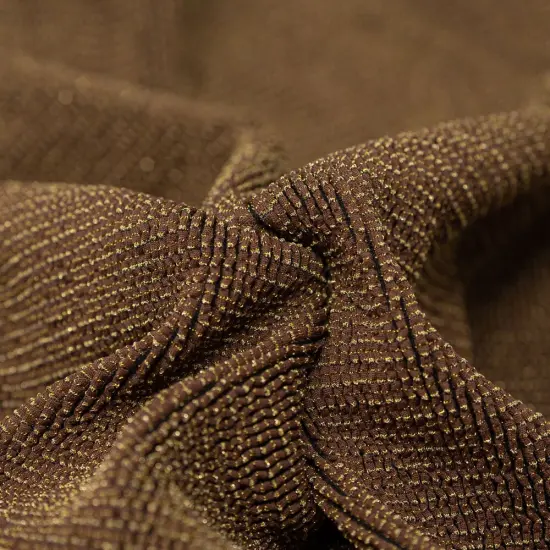 1 Yard 36" x 23/24" Ritzy Crinkle Nylon Polyester Spandex with Metallic Fabric 680 GSM Ivory {4}