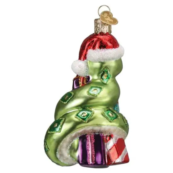 Old World Christmas 4.25 In Santa Snake Tree Ornament , Ornament Wrapped Presents Green {2}