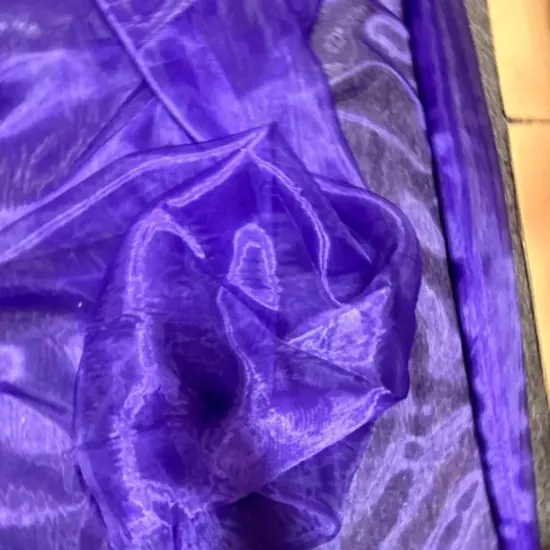 1 Yard Crinkle Barbie Organza Fabric Sheer, Crisp & Elegant for Decor Events & Crafts Silver {3}