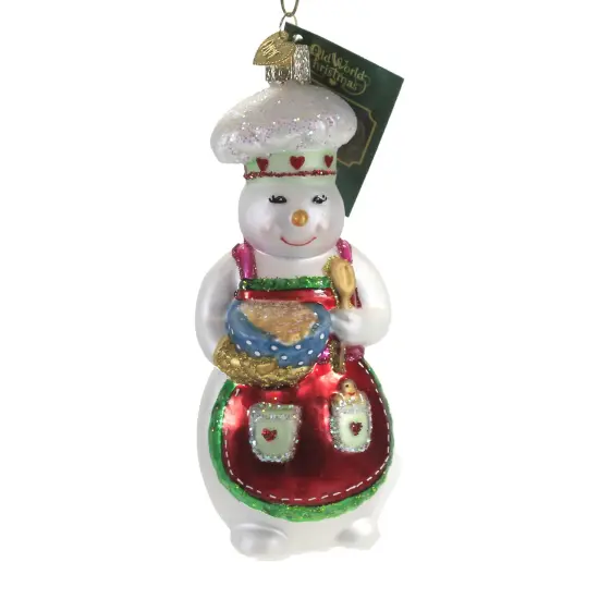 Old World Christmas 5.25 In Snow Woman Chef Tree Ornament , Recipes Cook Create Multicolored {1}