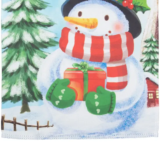 Northlight Merry Christmas and Snowman Outdoor House Flag 28" x 40" White {5}