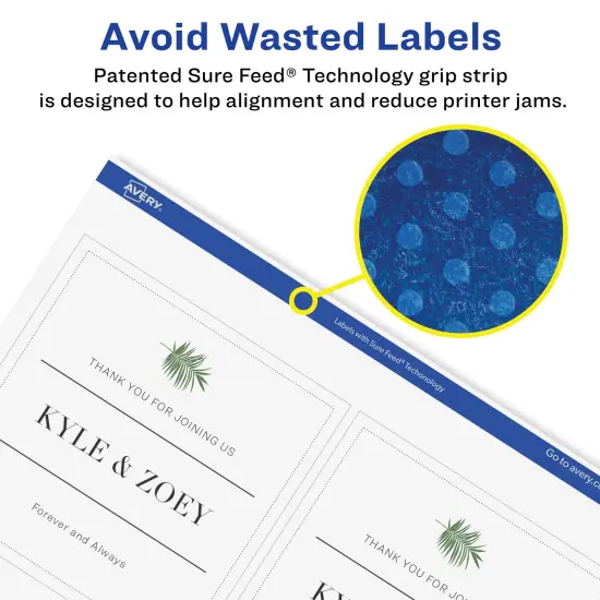 Avery Glossy Clear Square Labels with Sure Feed, 4" x 4" {4}