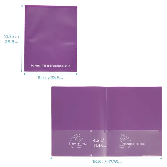 2-Pocket Parent-Teacher Classroom Communication Folder, 36-Piece Bright Purple {2}