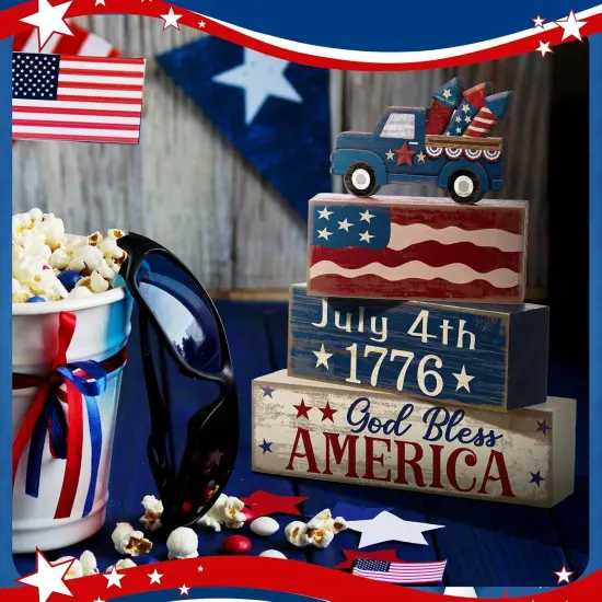 Tabletop Decorations Red, White, and Blue Table for 4th of July Decorations {5}