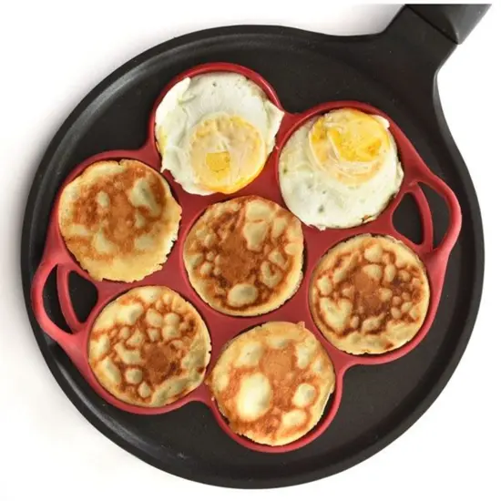 Norpro Silicone Silver Dollar Size Pancake / Egg Ring with Easy Lift Handles {7}