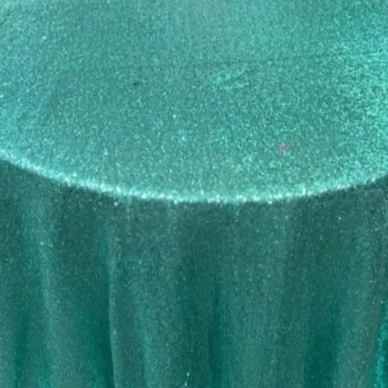 1 Yard Glitz Sequin Tablecloth Round 120 Inch Sparkling Polyester Linen for Weddings and Events Aqua {1}