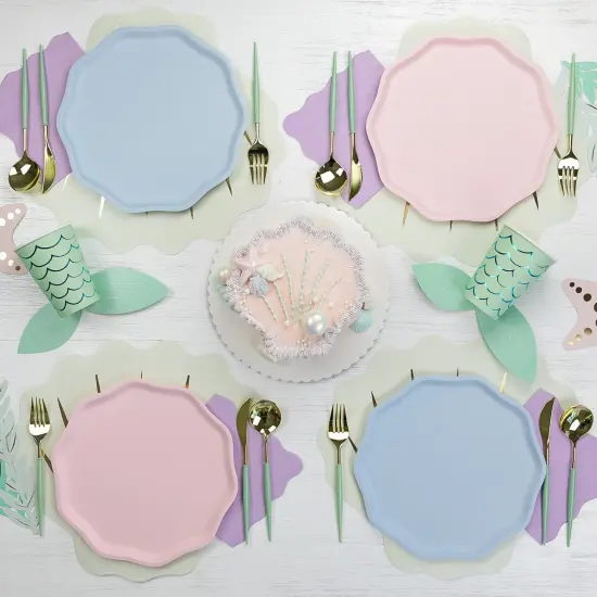 SKY BLUE COMPOSTABLE DINNER PLATES {4}