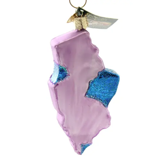 Old World Christmas 4.5 Inch State Of New Jersey Tree Ornament , Garden State Purple {2}