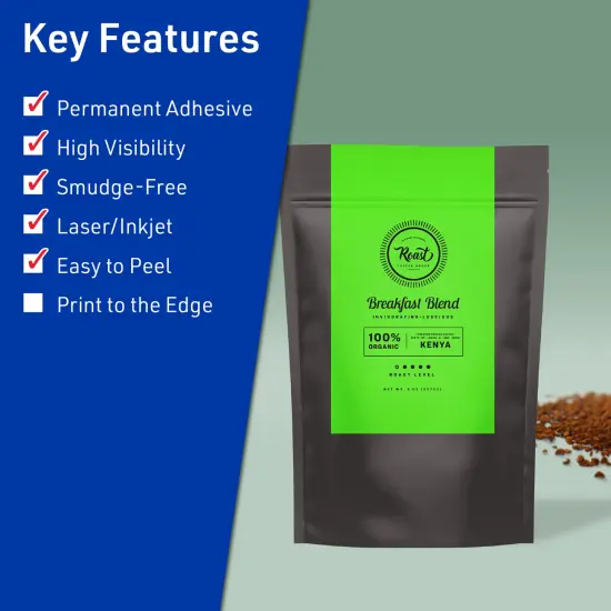 Avery Neon Green Paper Labels, 11" x 4.25" Rectangle {2}