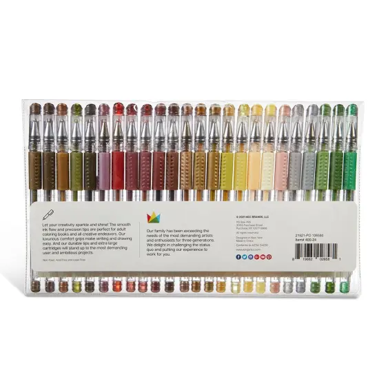 KINGART&reg; Earth Tone Gel Pens, Soft Grip, 24 Colors {5}