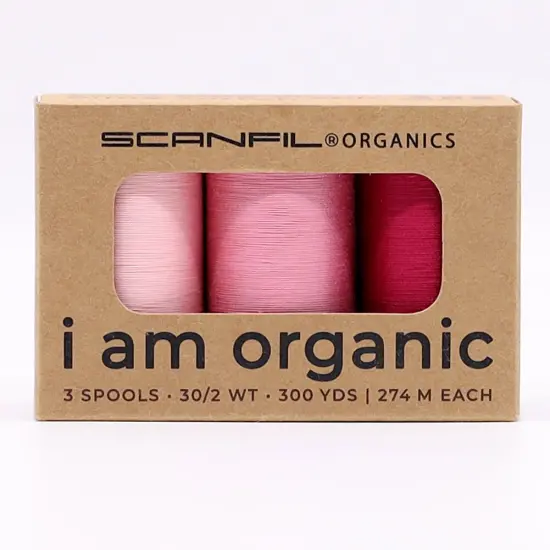 30wt Organic Pima Cotton Thread Trio Set 3ct Pretty Pinks 300 Yard Spools {1}