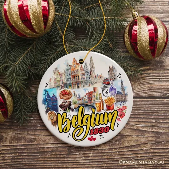 Charming Belgium Christmas Ornament, Iconic Landmarks and Cultural Heritage Gift for Travel Lovers {6}