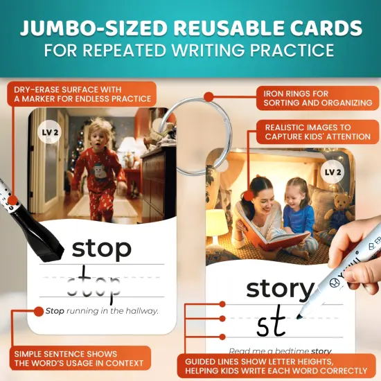 520 Sight Words Realistic Images Flash Cards for Kids | 5 Levels {4}