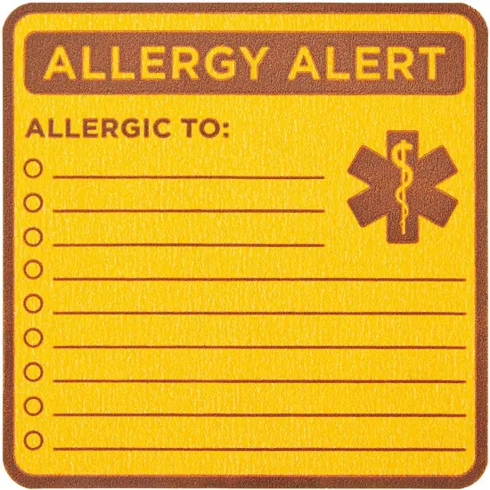 Allergy Labels with Sticker Roll Dispenser (2 x 2 In, Neon Orange, 1000 Pack) {3}