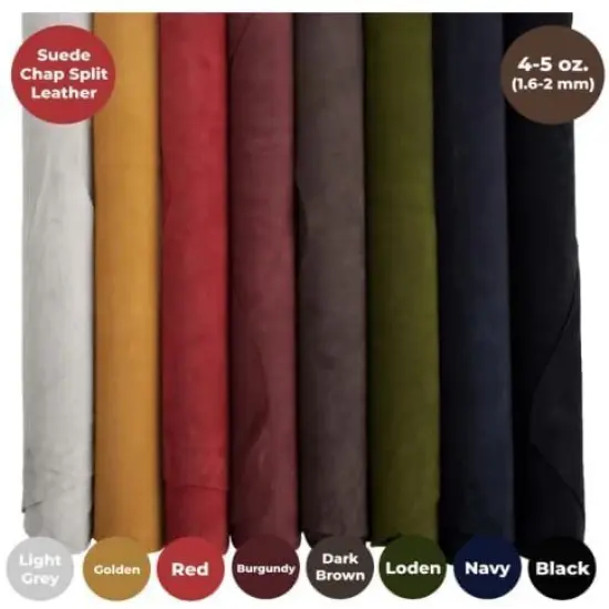 Light Grey ELW Chap Splits Suede 4-5 oz (1.6-2mm) Pre-Cut Piece - Split Leather Cowhide - Prime AB Grade Quality - Perfect For Auto, Garments, Chaps, Bags, Vest, Aprons, Saddles, Moccasins {1}