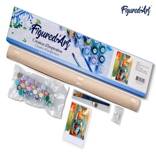 Figured'Art Paint by Numbers Kit for Adults Beauty in colours 16"x20" - Craft Art Painting DIY Kit Rolled Canvas without frame {5}