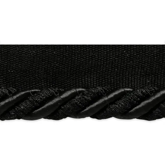 5 yards of Helena 3/8" Decorative Lip Cord Trim | 5 yard cut Black {1}