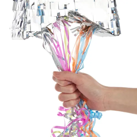 Pull String Star Pinata for Twinkle Twinkle Little Star Gender Reveal Decorations and Birthday Party Supplies (Silver, 13x13x3 in), Ages 3-14 {4}