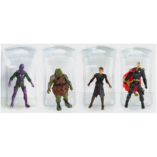 Collecting Warehouse Clear Plastic Clamshell Package / Storage Container, Curved Front, 5.06" H x 2.56" - 2.81" W x 1.18" D {3}