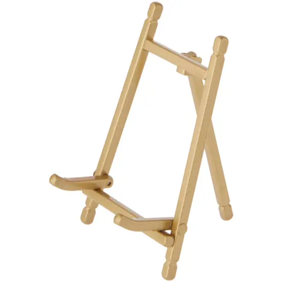 Bard's Satin Gold-toned Metal Easel, 5" H x 3.375" W x 3.5" D {1}