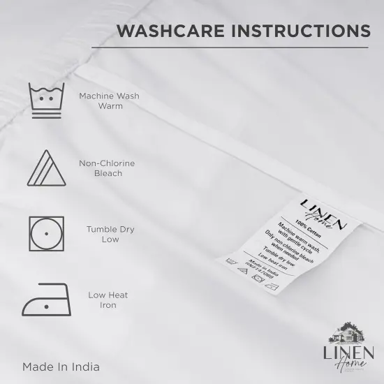 100% Cotton Percale Pillowcases King Size, White, 2 Pieces of Pillow Case, Crisp and Cool Strong Bed Linen {4}