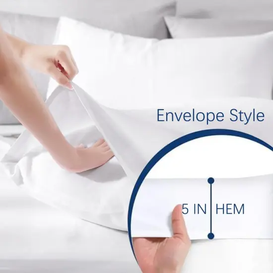 Bulk Pillow Cases King Size Set of 8 Pack Basic Pillowcases White Pillow Case Hypoallergenic Pillowcase Soft Envelope Closure Covers 20 x 36 Inches {2}