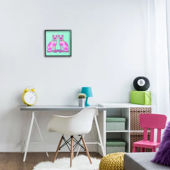 Stupell Industries Mirrored Purple Cats Framed Giclee Design by Katie Conley {2}