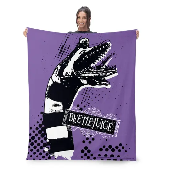Warner Brothers Beetlejuice Silk Touch Throw Blanket I Hate Sandworms {2}