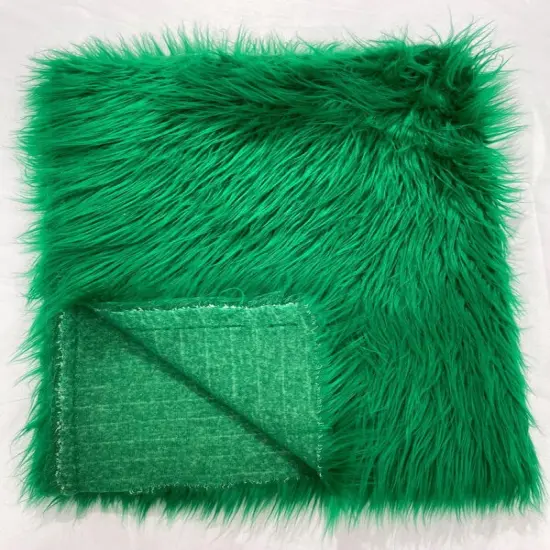 1 Yard Shaggy Vegan Faux Fox Fur Fabric for Crafting Decor and Costumes Kelly Green {1}