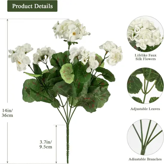 8PCS 14.4" Artificial Flowers (White) {2}