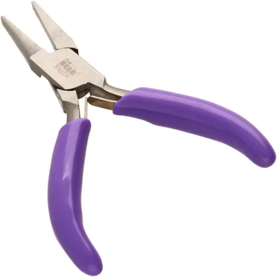 The Beadsmith Mini Series Chain Nose Plier &ndash; Create Loops and Bends in Wire and Metal, Purple Comfort Grip Handle, Single Leaf Spring, Polished Steel Head &ndash; Tools for Jewelry Making {4}