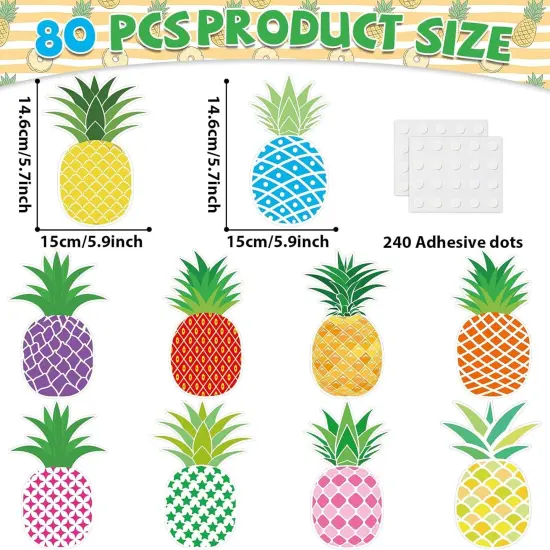 80Pcs Summer Cutouts Pineapple Decoration {2}