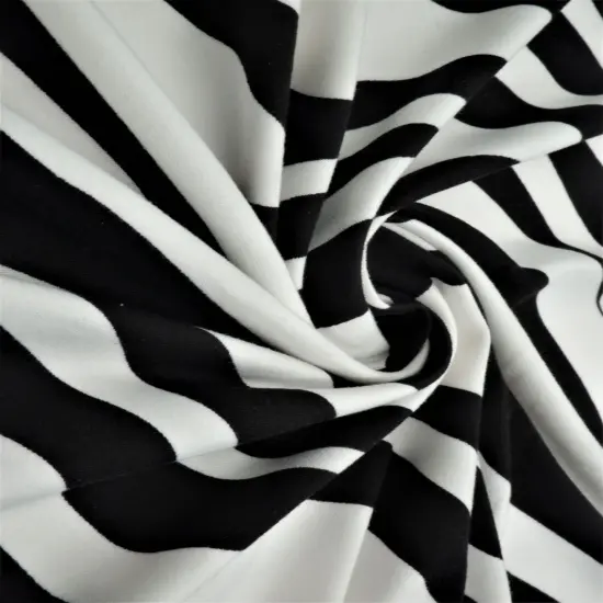 1 Yard Brushed Zebra DTY Knit Stretch Fabric 58/60 Inch Wide Soft Cozy Animal Print for Trendy Outfits & DIY Sewing BLACK/IVORY {4}