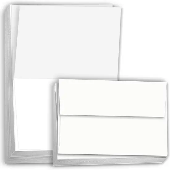 White Cardstock Thick Paper Blank Place Tent Folded A2 Cards - Greeting Invitations Stationary - 4 1/4 x 5 1/2" Heavy weight 80 lb Card Stock for Printer (Bright) {1}