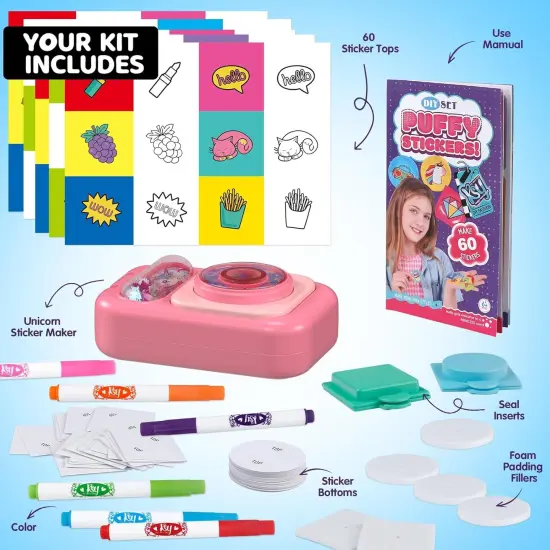 Sticker Maker Kit for Kids. Make Your Own 3D Puffy Stickers(Pink) {3}