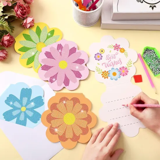 30 Pcs Mother's Day Flower Diamond Painting Greeting Card Kit {4}