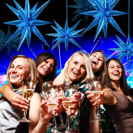 8 Pcs Blue Star Foil Balloons - Large Star Mylar Balloons for Party Backdrop - Christmas, New Year, Birthday, Wedding, Baby Shower, Anniversary, Photo Booth Supplies {3}