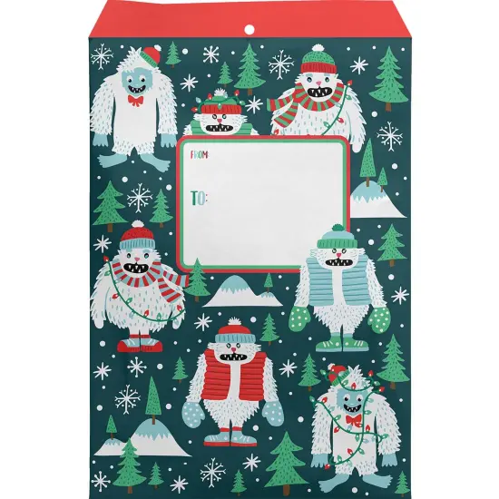 Pack/6: Yeti for the Holidays Theme Mailing Envelope - 6 x 1/2 x 9-1/2" {1}