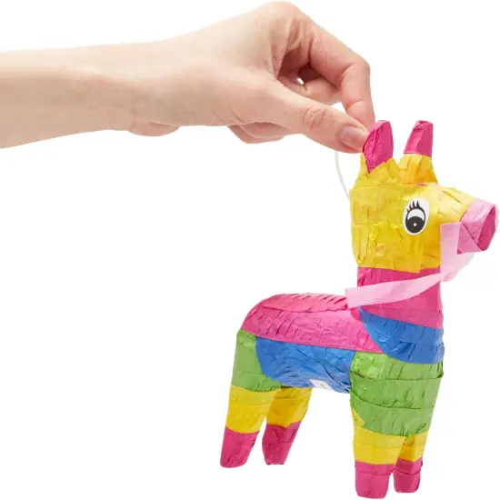 Mini Donkey Pinata - 3 Pack Small Mexican Pinatas for Cinco de Mayo, Mexican Fiestas, Birthday Parties (4 x 7.5 x 2 In) {4}