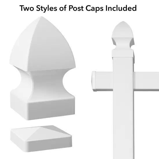 CasafieldReal Estate Sign Post for Open House and Yard Sale Signs with Flat Cap and Gothic Cap Options - Vinyl PVC - White {5}