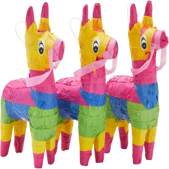Mini Donkey Pinata - 3 Pack Small Mexican Pinatas for Cinco de Mayo, Mexican Fiestas, Birthday Parties (4 x 7.5 x 2 In) {1}