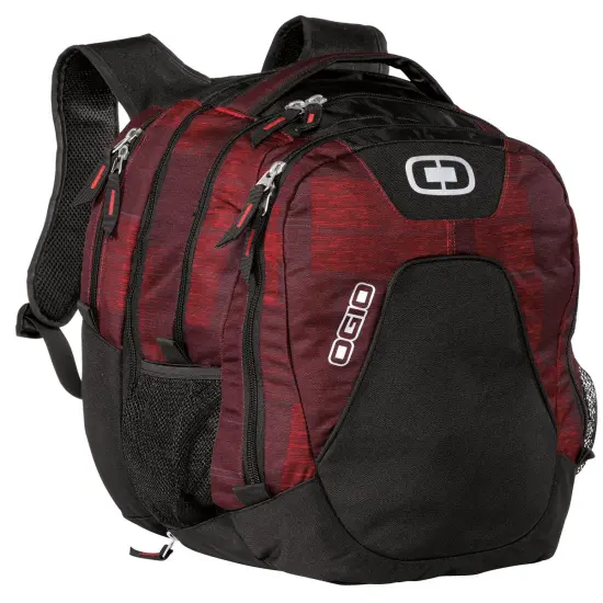 OGIO&reg; Spacious Versatile Laptop Backpack Red/Charcoal {1}