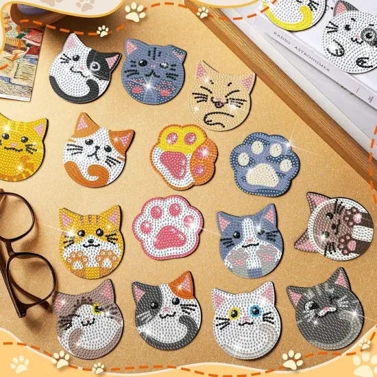 30 Pcs Diamond Painting Refrigerator Magnets Spring Diamond Art Magnet Kits for Adults Summer Mandala Flower Cat Fridge Stickers for Beginners Adults Kids DIY Craft Gifts Home Decors {3}