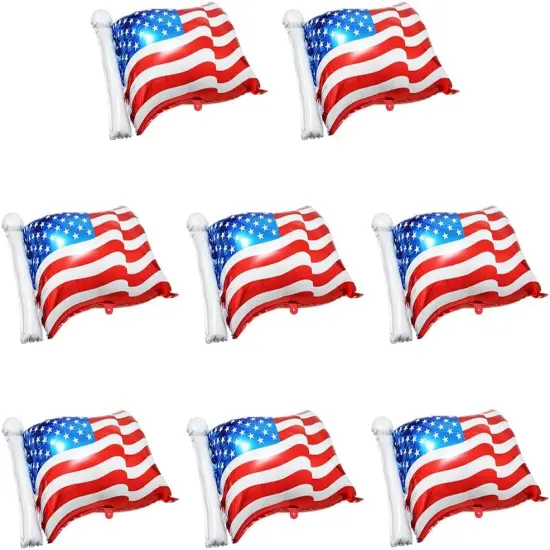 8 Pack American Flag Patriotic Party Foil Balloons, Aluminum Helium 4th Of July Balloon For Independence Day, Labor Day, Memorial Day, US Election Holiday Event Celebration Decorations {5}