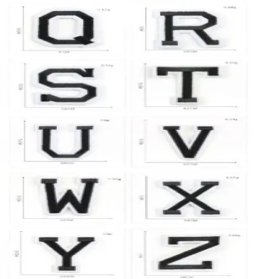 26 English letters patch stickers s A-Gold with white trim. {3}