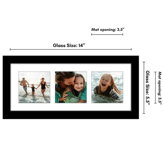 Americanflat 5.5x14 Collage Picture Frame - Fits Three 3x3 Photos or One 5.5x14 Photo {8}